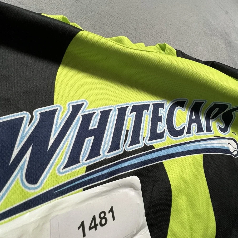 West Michigan WhiteCaps Jersey Mens XL Neon Yellow MiLB Baseball Shirt Minors